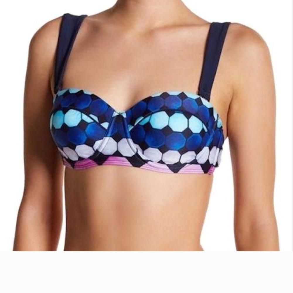 🎀Ted Baker Multicolor Marina Mosaic Navy Bikini Top 34 C/D